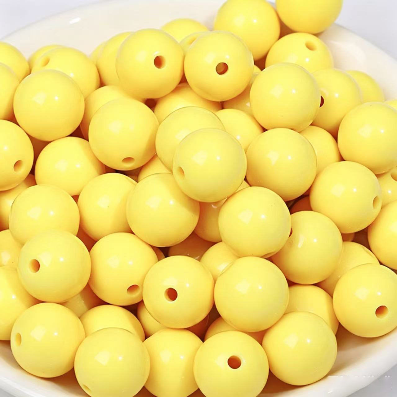 AA0156 25Pcs/Bag Macaron Acrylic Round Beads Multi Sizes 4-20mm Pastel Solid Color Loose Beads DIY Jewelry Making Accessories