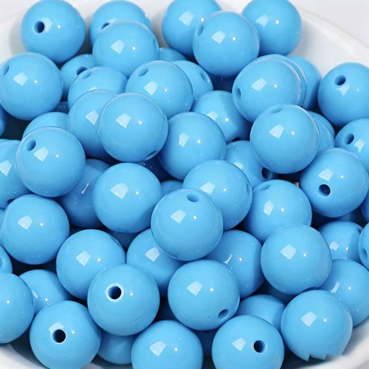 AA0156 25Pcs/Bag Macaron Acrylic Round Beads Multi Sizes 4-20mm Pastel Solid Color Loose Beads DIY Jewelry Making Accessories