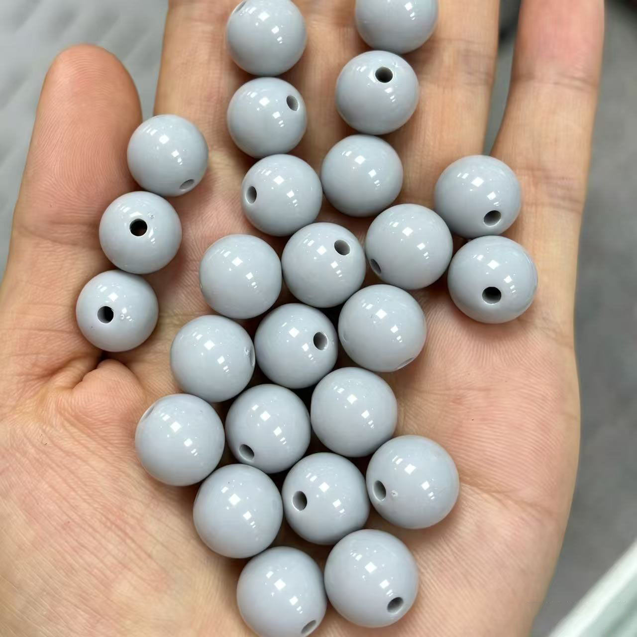 AA0156 25Pcs/Bag Macaron Acrylic Round Beads Multi Sizes 4-20mm Pastel Solid Color Loose Beads DIY Jewelry Making Accessories