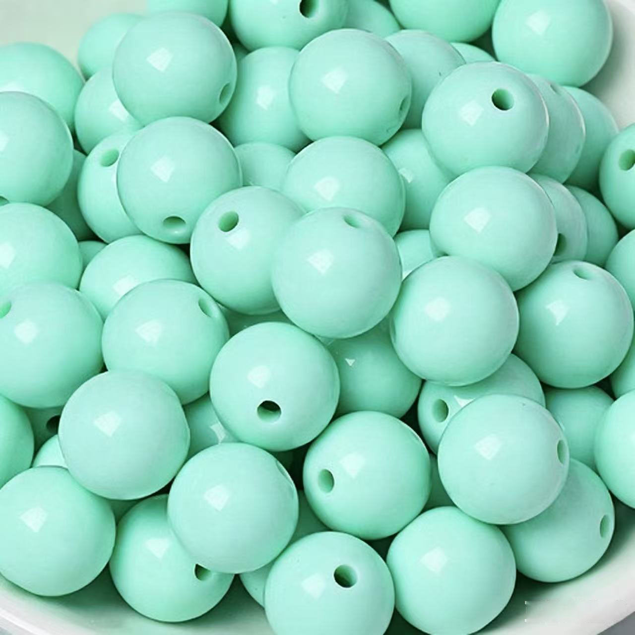AA0156 25Pcs/Bag Macaron Acrylic Round Beads Multi Sizes 4-20mm Pastel Solid Color Loose Beads DIY Jewelry Making Accessories