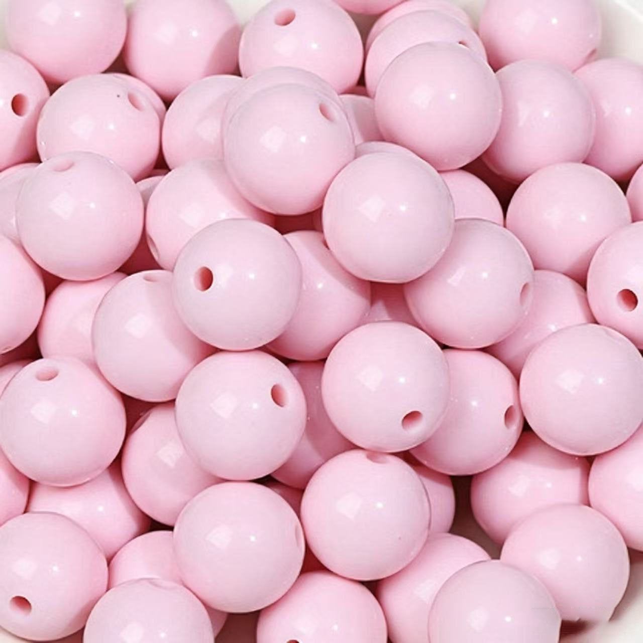 AA0156 25Pcs/Bag Macaron Acrylic Round Beads Multi Sizes 4-20mm Pastel Solid Color Loose Beads DIY Jewelry Making Accessories