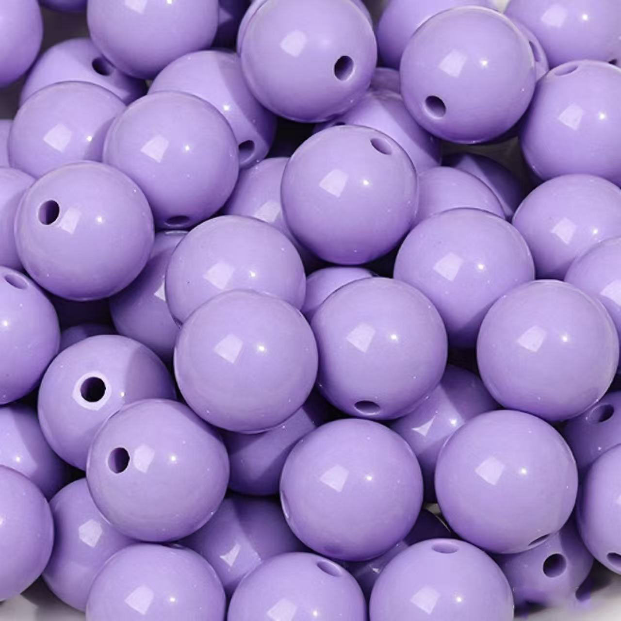 AA0156 25Pcs/Bag Macaron Acrylic Round Beads Multi Sizes 4-20mm Pastel Solid Color Loose Beads DIY Jewelry Making Accessories