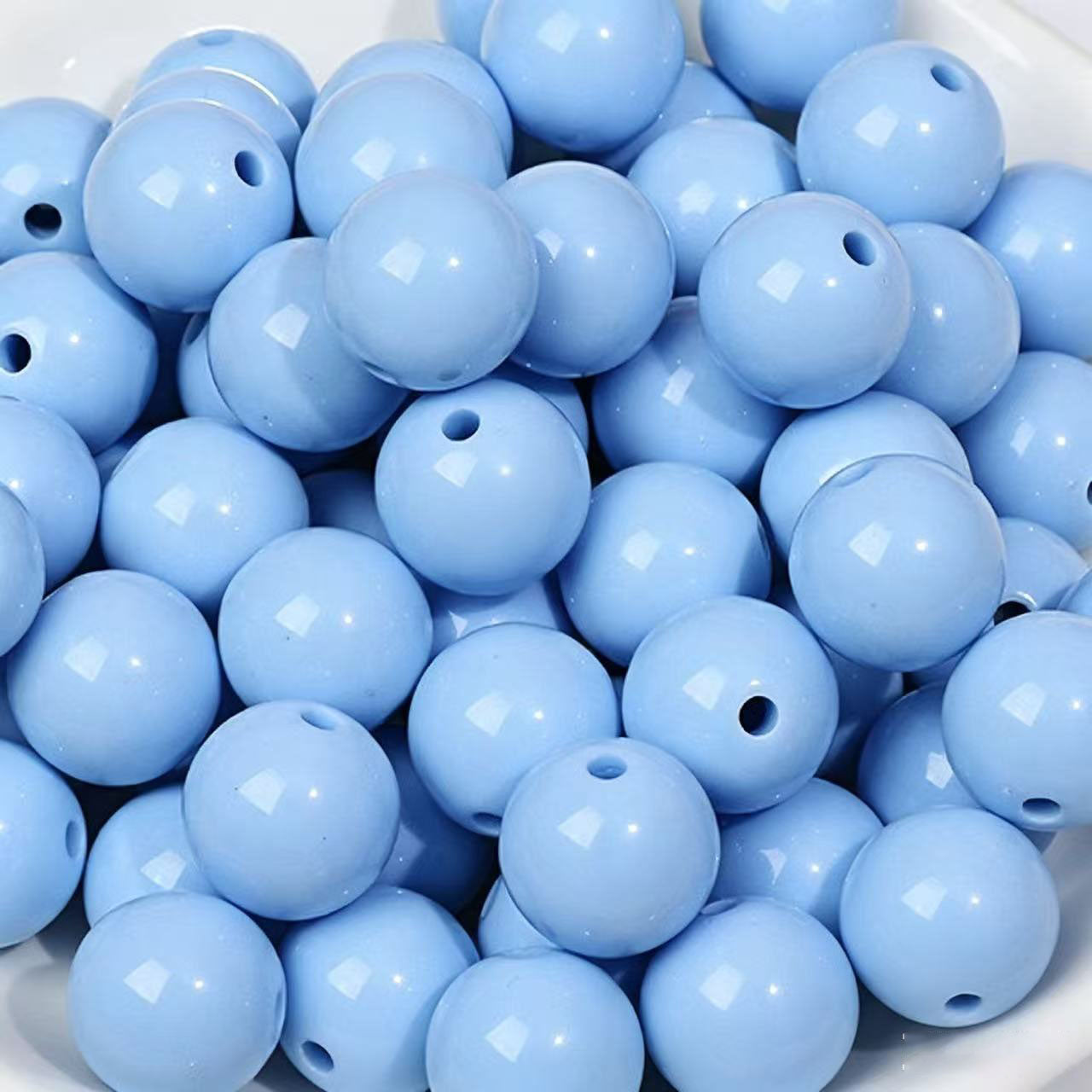 AA0156 25Pcs/Bag Macaron Acrylic Round Beads Multi Sizes 4-20mm Pastel Solid Color Loose Beads DIY Jewelry Making Accessories
