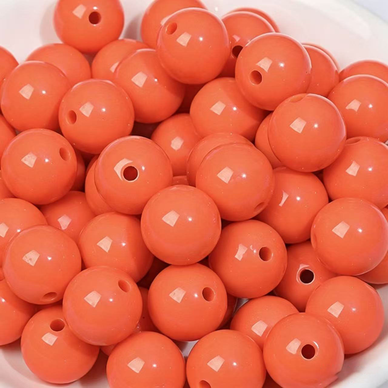 AA0156 25Pcs/Bag Macaron Acrylic Round Beads Multi Sizes 4-20mm Pastel Solid Color Loose Beads DIY Jewelry Making Accessories