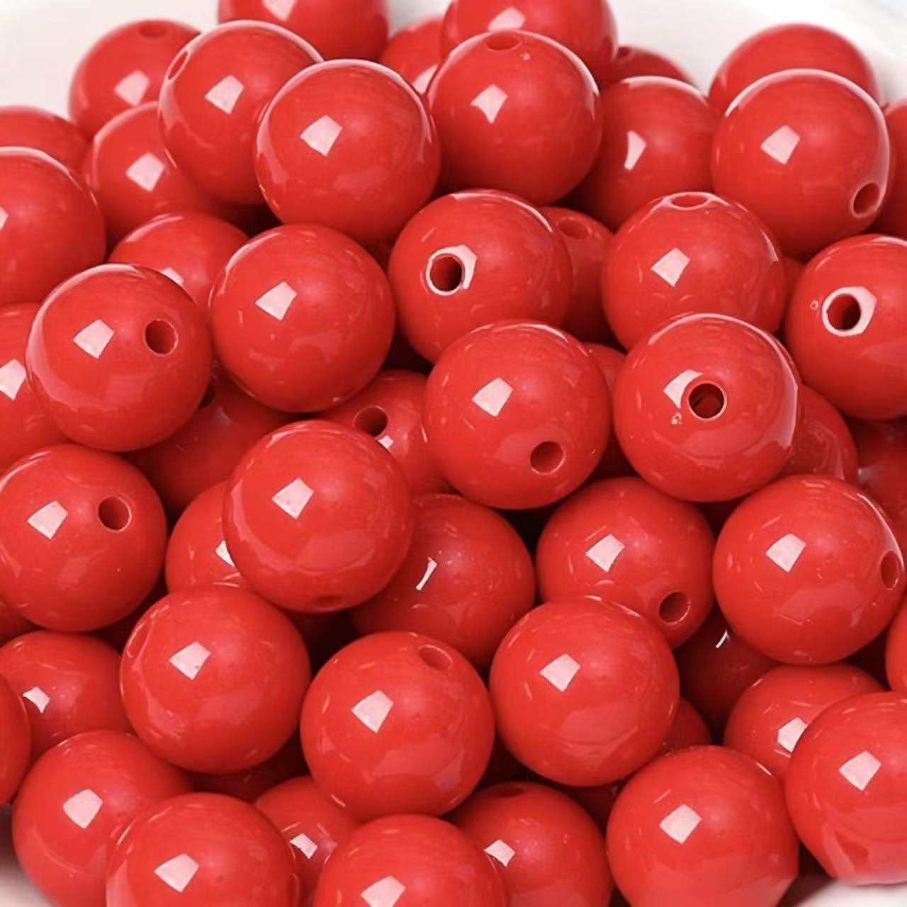 AA0156 25Pcs/Bag Macaron Acrylic Round Beads Multi Sizes 4-20mm Pastel Solid Color Loose Beads DIY Jewelry Making Accessories
