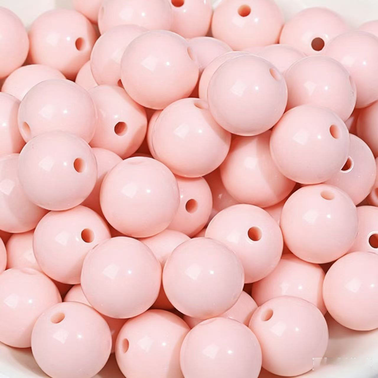 AA0156 25Pcs/Bag Macaron Acrylic Round Beads Multi Sizes 4-20mm Pastel Solid Color Loose Beads DIY Jewelry Making Accessories