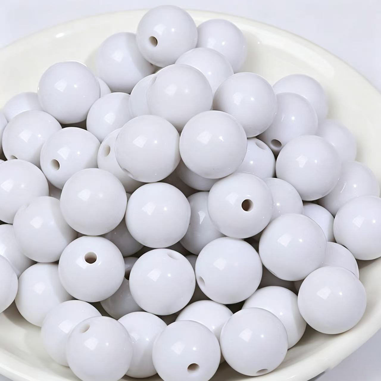 AA0156 25Pcs/Bag Macaron Acrylic Round Beads Multi Sizes 4-20mm Pastel Solid Color Loose Beads DIY Jewelry Making Accessories
